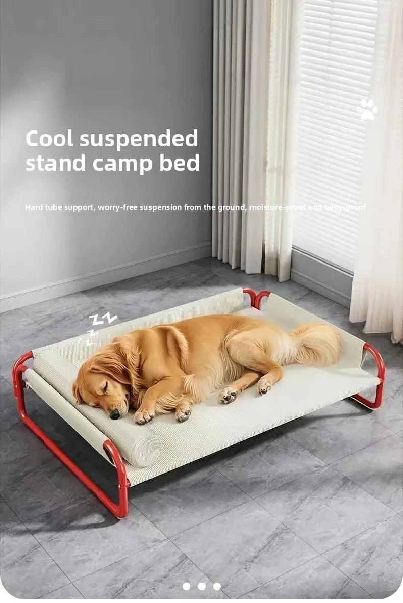 Dog camp bed summer kennel four seasons pet sofa off the ground moisture-proof medium and large removable dog bed