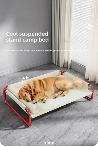 Dog camp bed summer kennel four seasons pet sofa off the ground moisture-proof medium and large removable dog bed