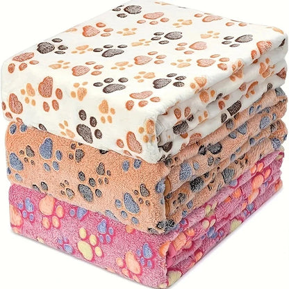 Soft Flannel Fleece Cat Dog Blanket Bed Mats Paw Foot Print Warm Pet Blanket Sleeping Beds Cover Mat For Dogs Cats Pets supplies