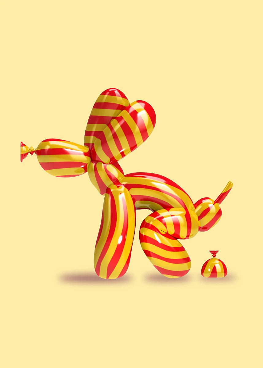 Pink Balloon Dog Posters and Prints Canvas Painting Modern Funny Wall Art Picture for Preppy Bedroom Teens Dorm Room Decor Gift