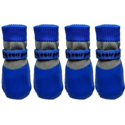 the RAINY-DAY BOOTS - 4PCS New Cute Waterproof Winter Dog Shoes, Warm Anti-Slip Puppy Boots. Soft Sole Adjustable Dog Foot Cover for Small to Large Dogs, Chihuahua