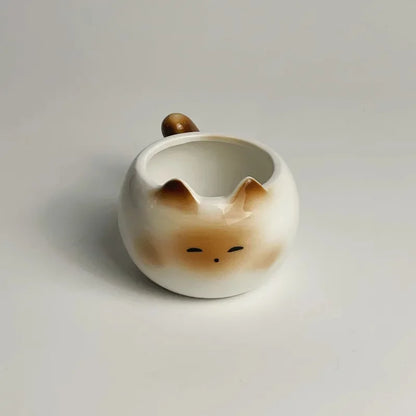 Cute Ceramic Cup Creative Siamese Cat Shaped Mug Coffee Cups Office Milk Cup Household Drinking Utensil Funny Birthday Gift