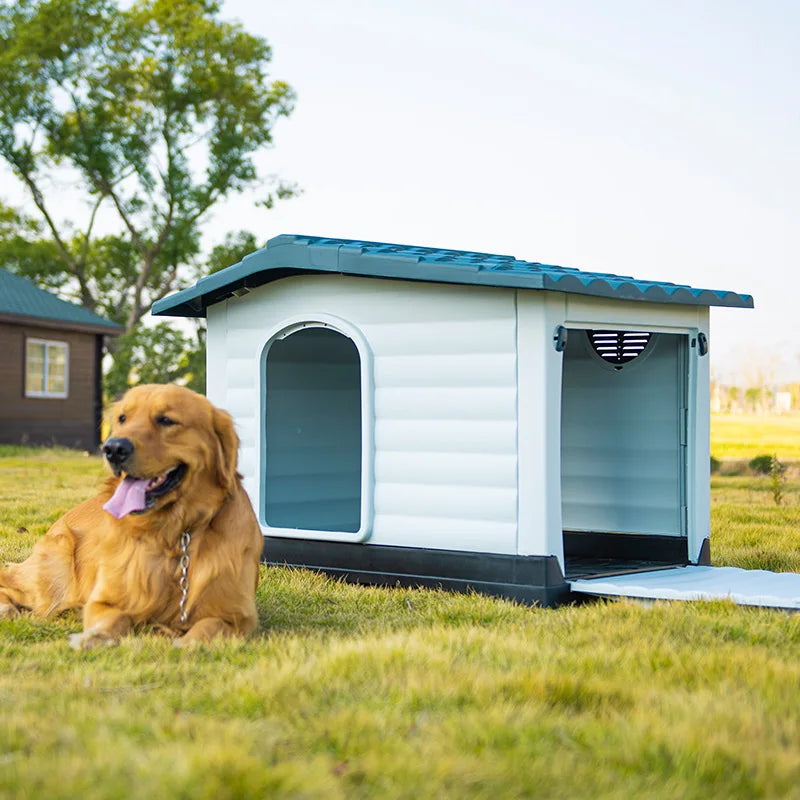 Luxury Dog House Series Outdoor Small Medium Large All Season Rainproof Plastic Kennel Dog House With Window