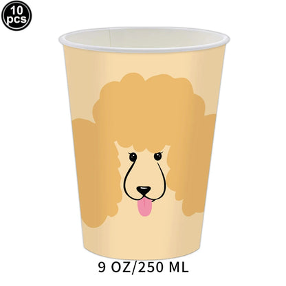 Dog Birthday Party Supplies Tableware Set Dog Plates Napkins Tablecloth Banner Balloon Kids Decor Puppy Theme Party Supplies