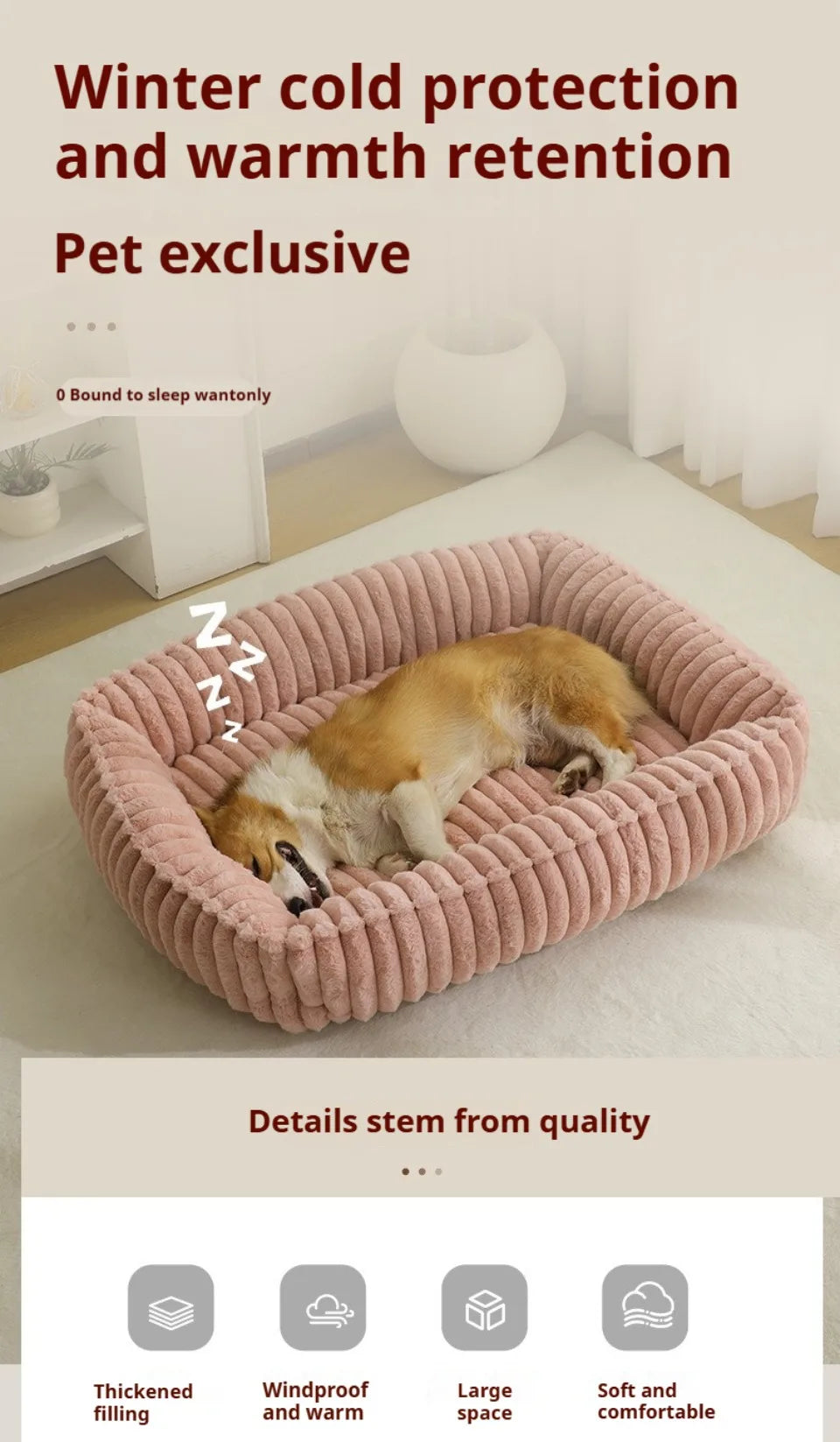 Pet Cat Dog Bed Square Plush Cat Mat Pet Cushion Winter Thickened Orthopedic Pet Mat Soft And Comfortable Cat Bed Pets Supplies