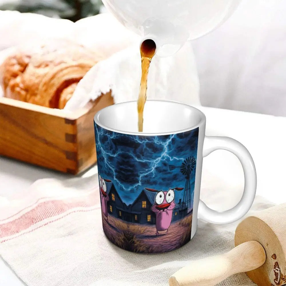 Personalized C-Courage The Cowardly Dog Coffee Mug DIY Ceramic Milk Tea Mug Cup