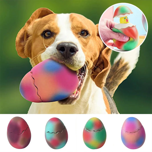 Dog Latex Toys Interactive Games Stretchable Dragon Eggs Teething Playing Easy Clean Squeeze Transform Sound Toys Pet Supplies