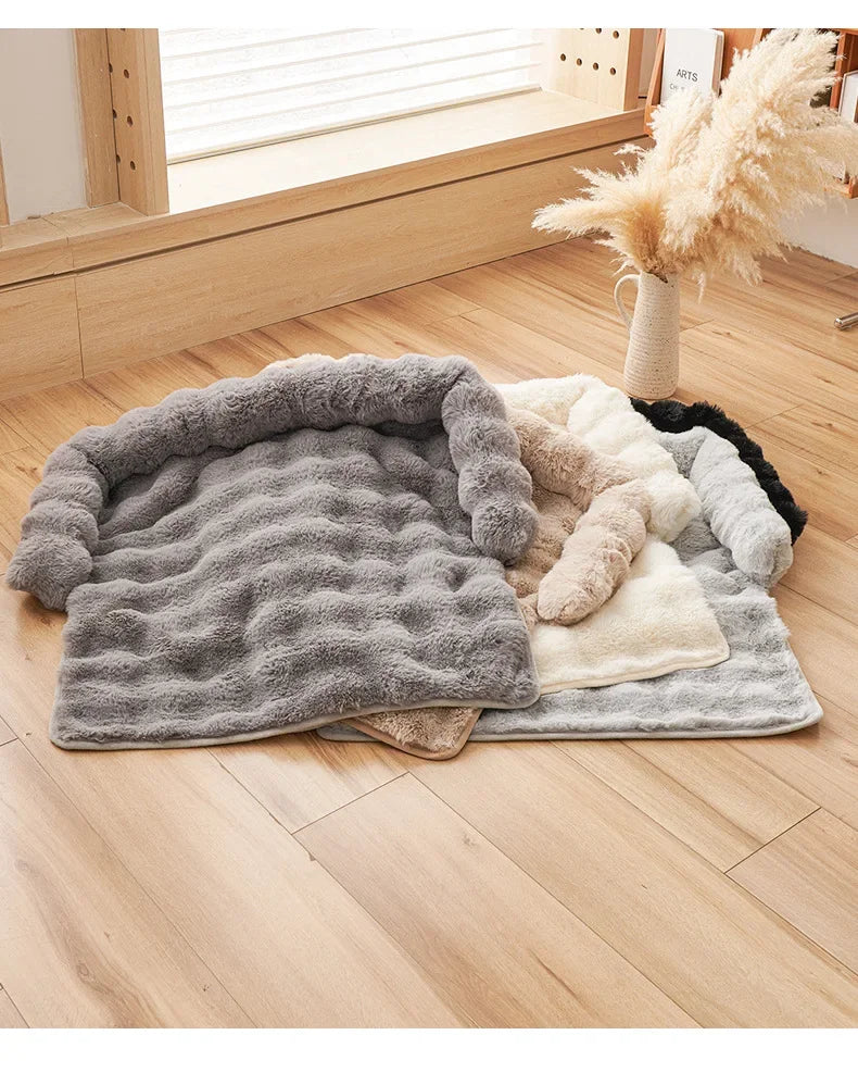 the PAWSOFA COZY COVER - Winter Warm Dog Sofa/Couch Cover, Bed Soft Pet Blanket Pad/Mat for Small Dogs, Pet Accessories, Cat/Dog Durable Blanket Travel & Indoor