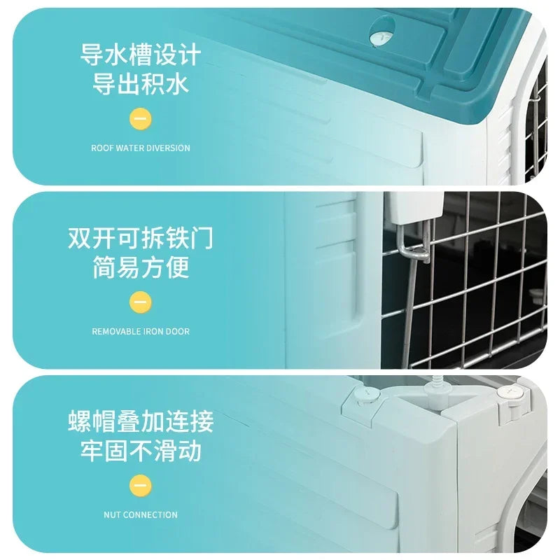 Double-decker kennel outdoor four-season dog house autumn and winter rainproof dog house outdoor stray cat nest dog cage villa