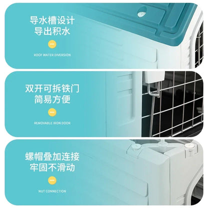 Double-decker kennel outdoor four-season dog house autumn and winter rainproof dog house outdoor stray cat nest dog cage villa