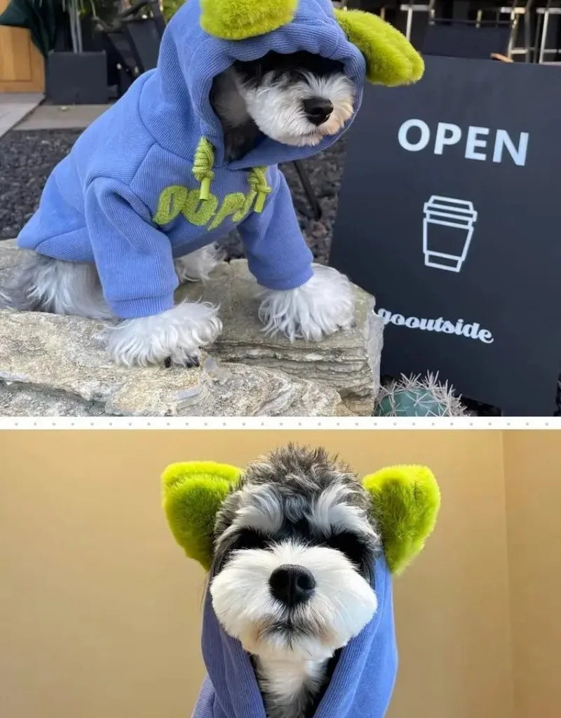 Fashion Winter Pet Dog Sweatshirt Clothes for Small Medium Dogs Warm Fleece Zipper Dog Hoodies Chihuahua French Bulldog Jacket