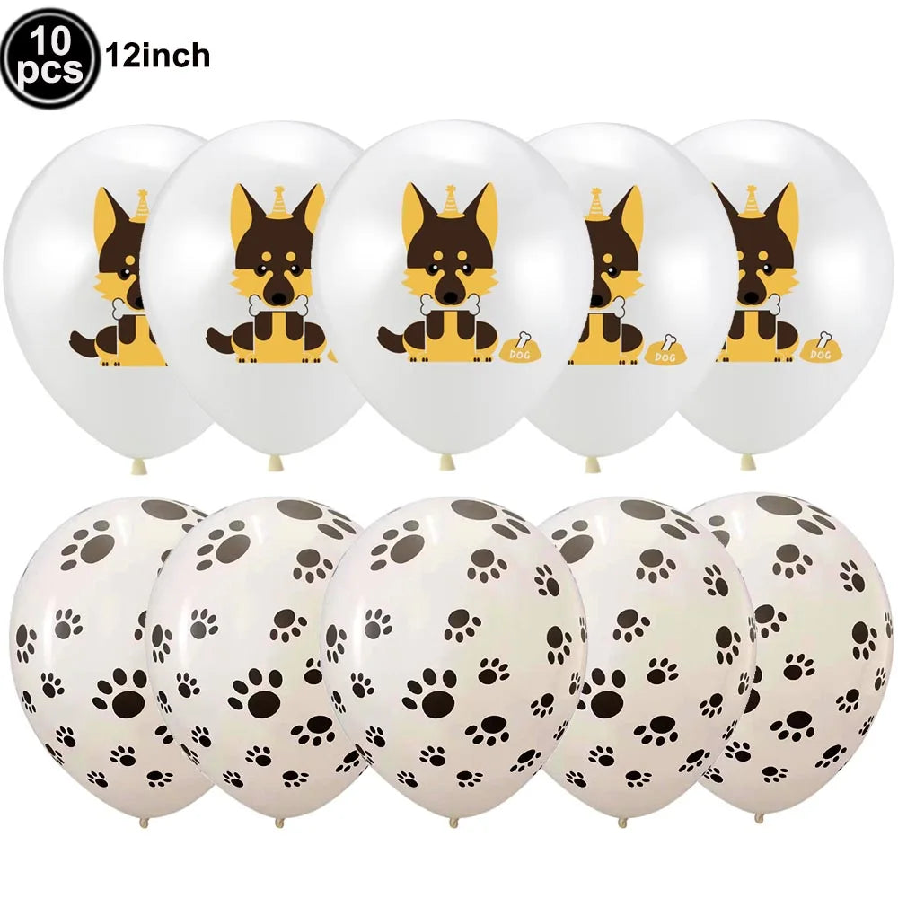 Dog Birthday Party Decorations 12inch Latex Print Animal Balloons Cute Pet Puppy Theme Baby Shower Birthday Party Decor Supplies