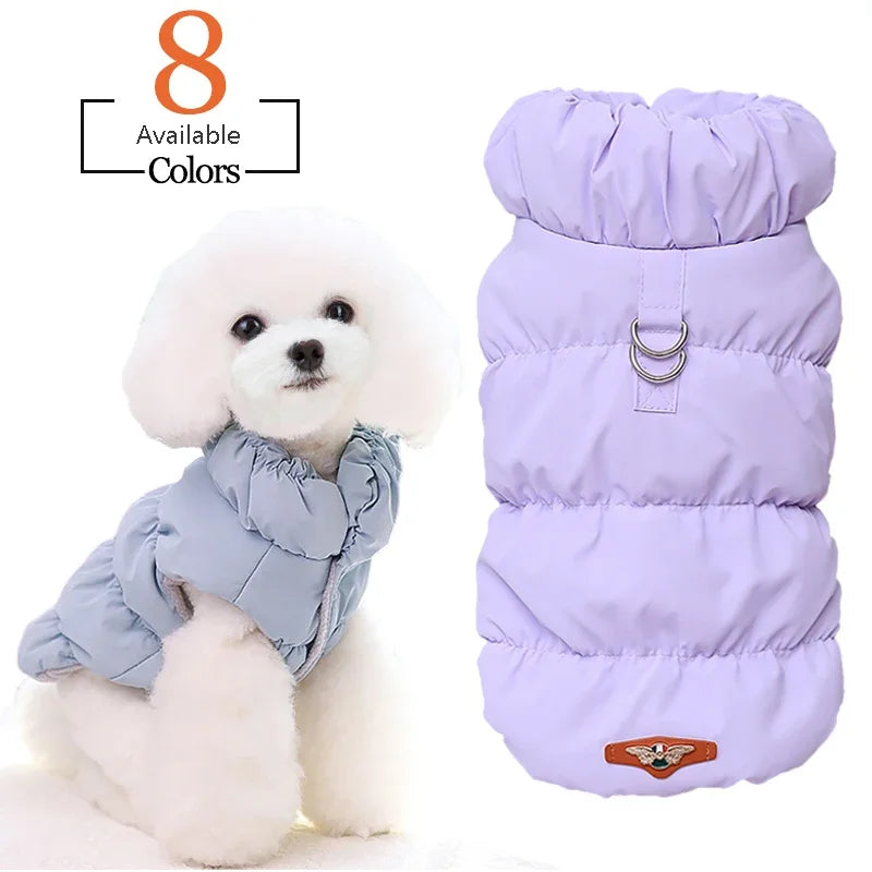 the SNOW PATROL PUFFER - Padded Puppy/Cat Clothes with D Rings, Winter Warm Dog Jacket for Small Dogs, Chihuahua Vest, French Bulldog Coat, Yorkie Outfits