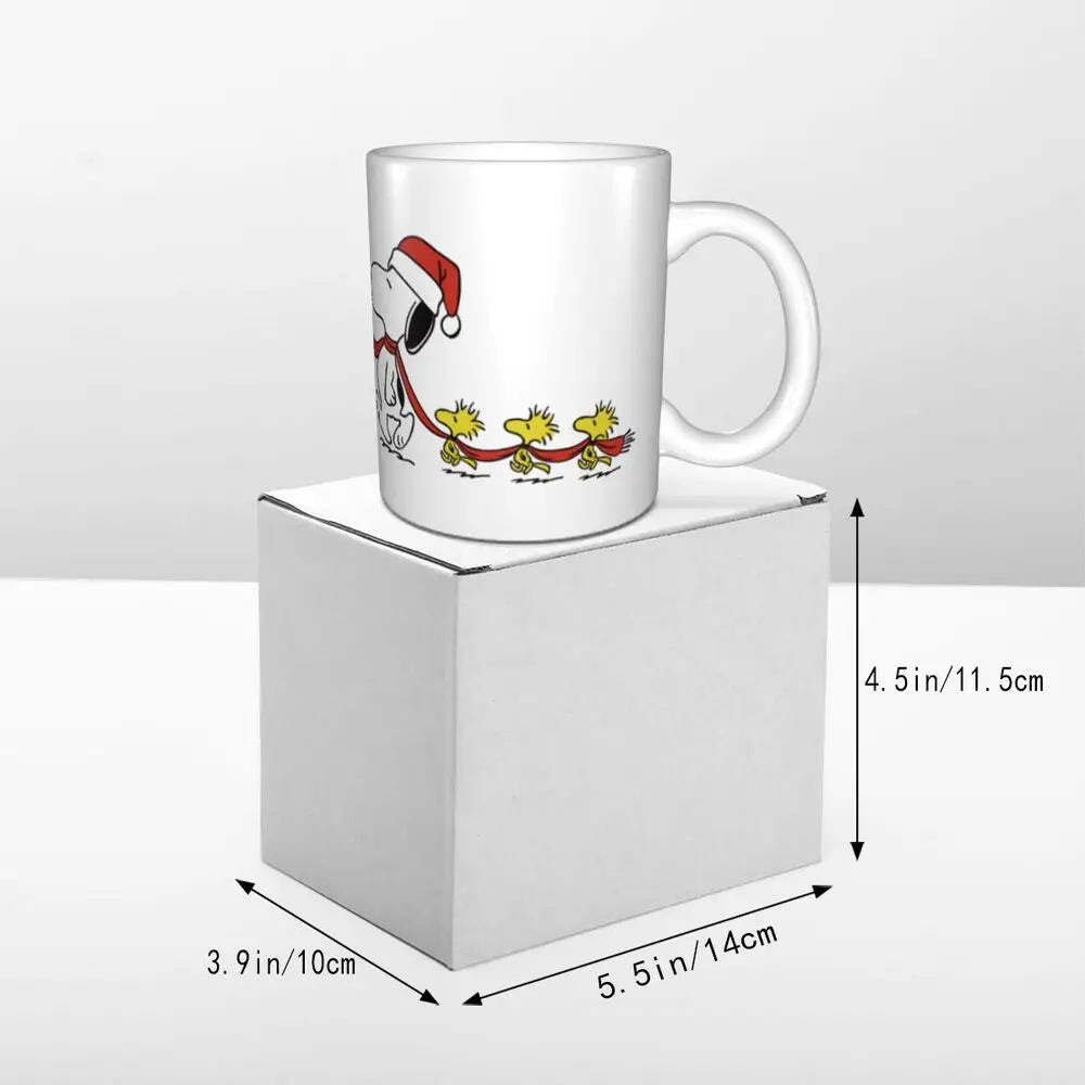 Manga Snoopy Woodstock Cartoon Dog Coffee Mug DIY Customized Ceramic Tea Milk Mug