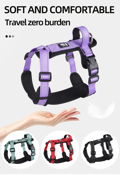 Anti-Escape Dog Harness with Handle Reflective Nylon Dog Harness Vest for Small Medium Dogs French Bulldog Walking Pet Supplies