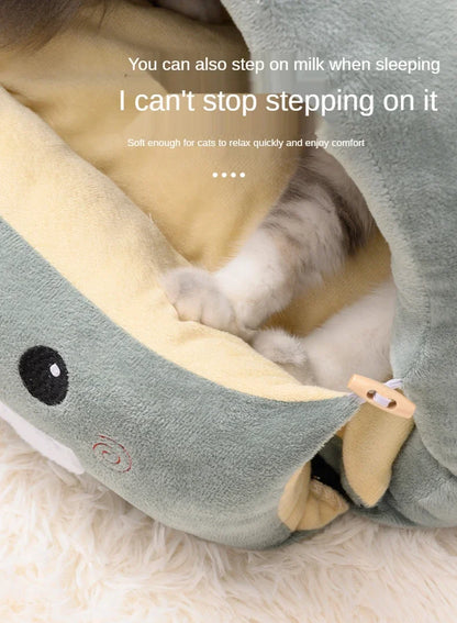 2 In1 Dinosaur Pet Dog House Foldable Cat for Small Dogs Bed Winter Warm Puppy Pads Sofa Removable Sleeping Kennel Nest Products