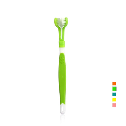 Three Sided Pet Toothbrush Three-Head Multi-angle Toothbrush Cleaning Dog Cat Brush Bad Breath Teeth Care Tool