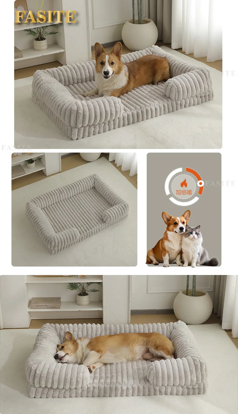 2025 Cross-border new product pet litter winter warm large dog kennel pet mat cat litter dog bed dog mat