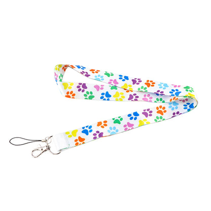DZ1404 Dog Paw Print Lanyards for Key Neck Strap lanyard card ID Holder Gym Key Chain Key Badge Holder DIY Hang Rope Key Rings