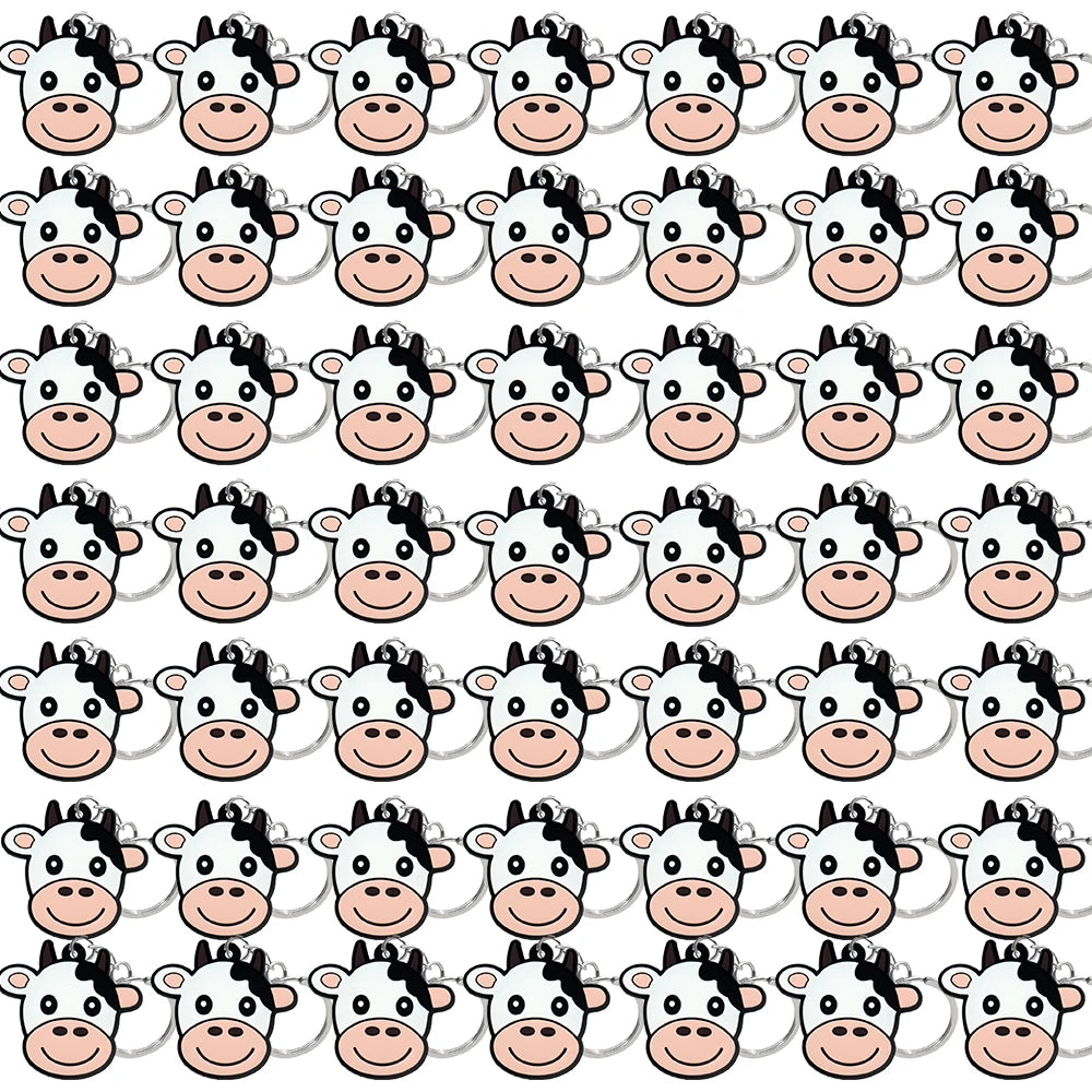 50PCS Cute Animal Keychain knife Ducks Dogs Cats Keyring for Women Men Kids Handbag Cool Car Key Accessories Friends Key Gifts