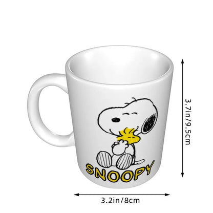 Manga Snoopy Woodstock Cartoon Dog Coffee Mug DIY Customized Ceramic Tea Milk Mug