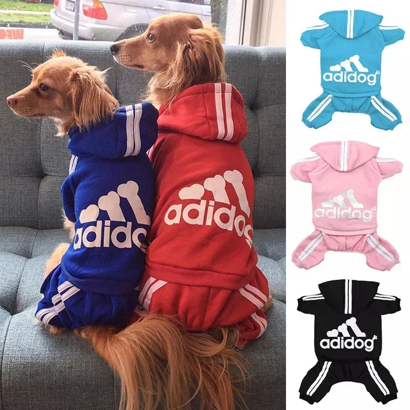 the ADIDOG - Winter Clothes for Small Dogs, Adidog Dog Hoodie Fleece Overalls for Small Breeds Dogs, Sport Puppy Sweatshirt 4 Legs, Dog Jumpsuit