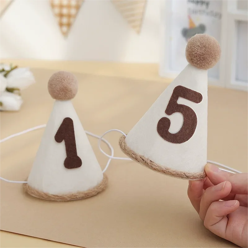 강아지 모자 Pet Birthday Hat Dog Hat Non-woven Fabric Number Hats Headband Felt Digital Birthday Celebration Hat Шапка Для Собак