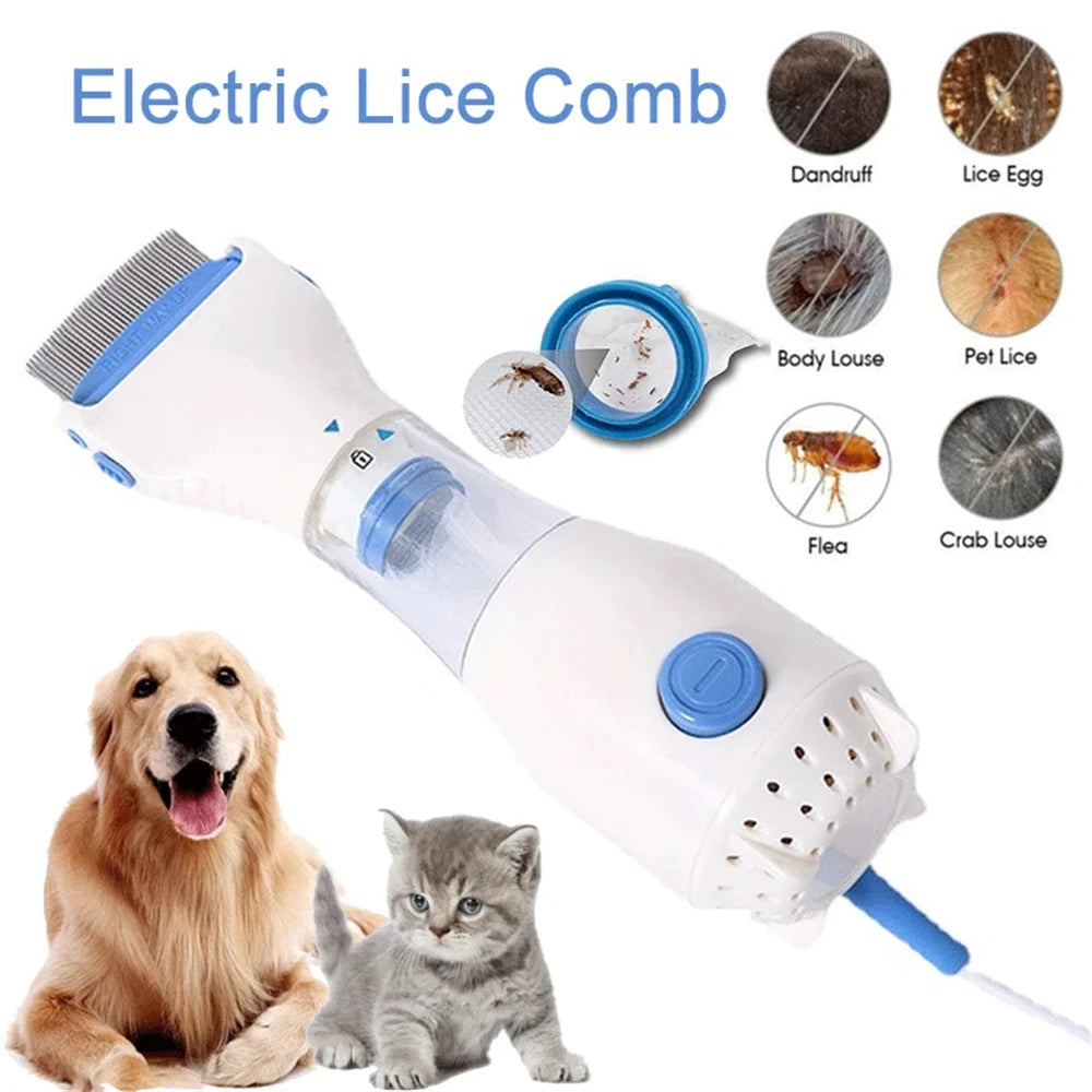 Electric Anti Lice Grabber Multifunctional Physical Flea Removal Killer Dog Brush Small Power Comb for Pet Dog Cat Accessories