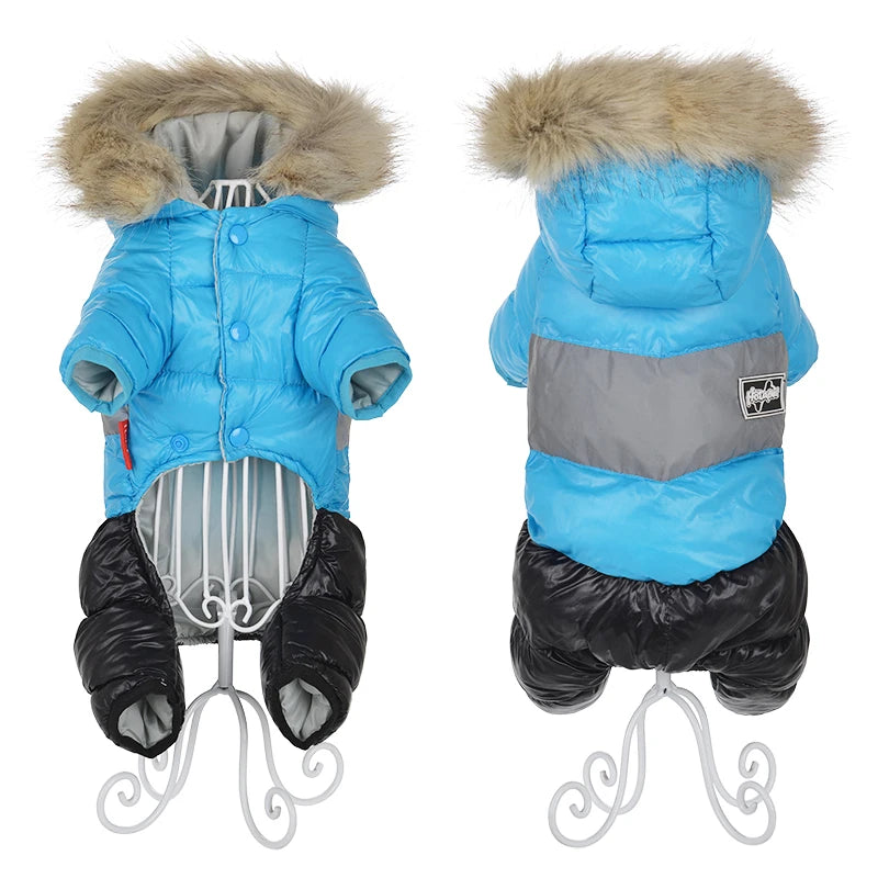 Winter Warm Dog Clothes For Small Dogs Chihuahua Waterproof Hooded Puppy Down Jacket French Bulldog Hoodies Jumpsuit Overalls