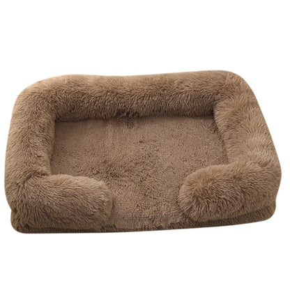 Full Filling Medium Dog Bed Half Surround Large Dog Sofa Soft Square Cat Bed Kennel Plush Puppy Nest House Accessories