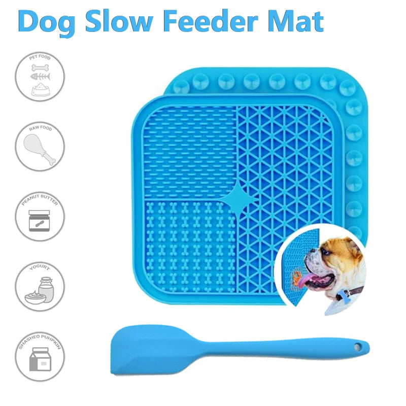 Dog Slow Feeder Mat,Relieve Anxiety Lick Pad for Small Animal Training Calming With Suction Cup Peanut Butter Snacks Lick Bowl