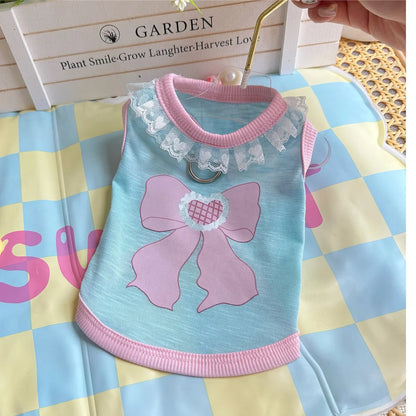 Pet Dog Cat Puppy Japanese Korean Soft Cute Spring Summer Vest Small Medium Dog Teddy Bichon Clothing Supplies