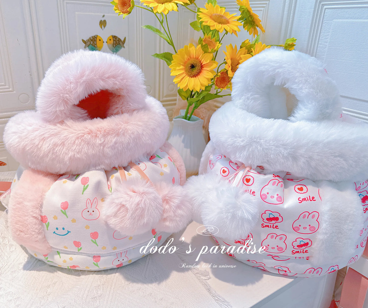 Pet Carriers Travel Products Cat Teddy Puppy Winter Fur Collar Dog Backpack Out  Chest Bag Thickening Warmer  accessories