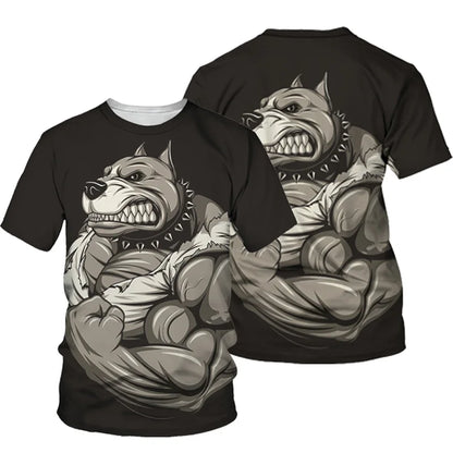 the ALPHA DAWGS - Pet Dog Boxing 3D Printing T-Shirts for Men