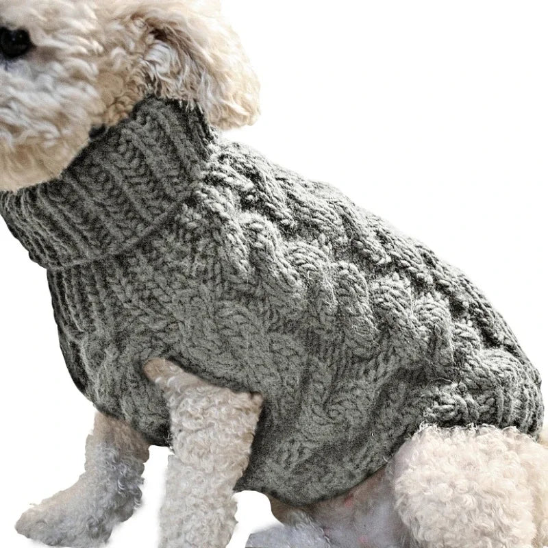 Dog Sweater New Solid Colour Autumn and Winter Pet Casual Clothing Warm Acrylic Knitted Wool Simple Cute Comfortable Pet Clothes