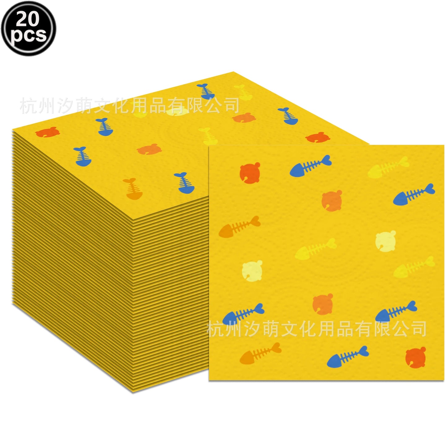 20pcs Cartoon Dog Disposable Napkins Dog Decoration Paw Prints Dog Themed Kids Birthday Party Baby Bath Decoration Supplies