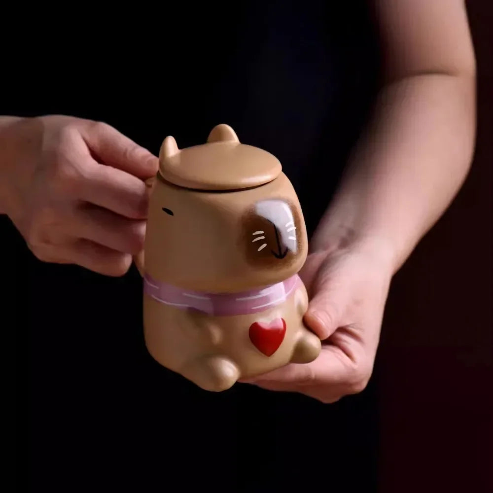 2025 New Ceramic Water Dolphin Cup Capybara Mug Home Breakfast Milk Coffee Mug Cartoon Creative Modeling Cups