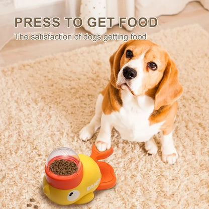 Dog Puzzle Feeder Interactive Pet Food Treat Dispenser Cartoon Duck Design Anti-slip Pet Automatic Feeder Toys for Dog Training