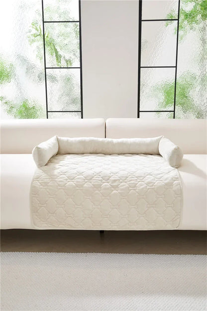 Velvet Pet Sofa Mat Warm Pet Blanket for Medium Large Dog Couch Bed Cushion with Pillow Cats Pad House Pet Supplies Accessories