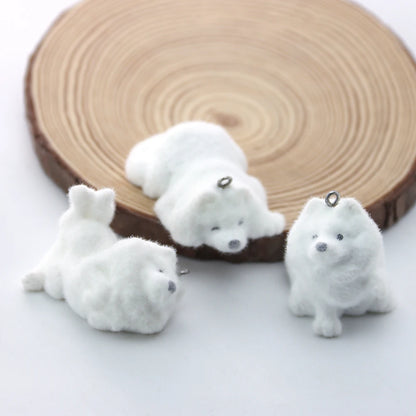 21Pcs 3D Flocking Resin Charms Cartoon Animal Dog Pendants for Necklaces Bracelets Keychain Making DIY Jewelry Accessories