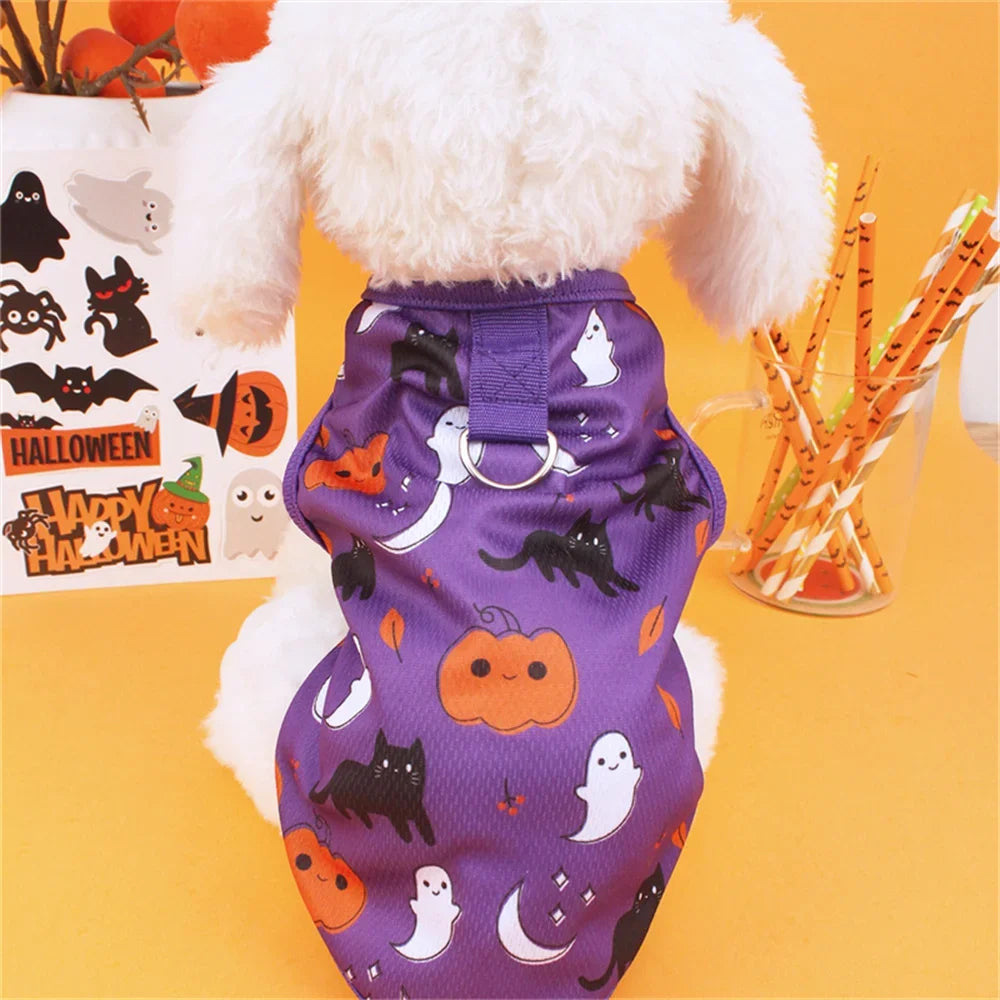 the CREEPYCUTE MESH COSTUME TEE - Summer Cat/Dog Vest, Mesh Breathable Pet Clothes for Small Dogs, Chihuahua, Yorkshire, Puppy/Kitten Halloween Cosplay Costume