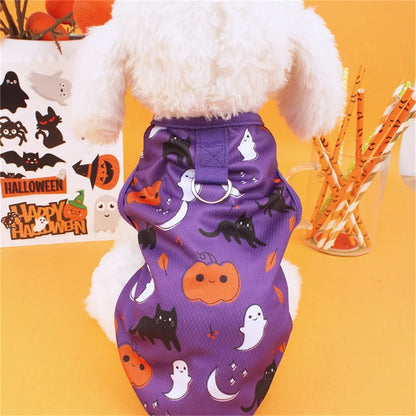 the CREEPYCUTE MESH COSTUME TEE - Summer Cat/Dog Vest, Mesh Breathable Pet Clothes for Small Dogs, Chihuahua, Yorkshire, Puppy/Kitten Halloween Cosplay Costume