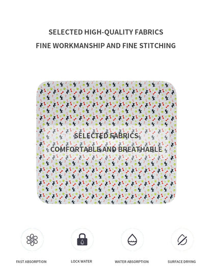 Waterproof Dog Pet Diaper Mat Reusable 3 Layer Absorbent Dog Bed Cat Diaper Pad Bone Paw Print Seat Cover Mat for Sofa Bed Floor