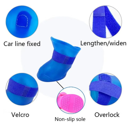 the BOLD DOGGY BOOTS - Durable Soft Silicone Pet Rain Shoes, Anti-Slip Waterproof Dog Rain Boots, Dog Ankle Boots