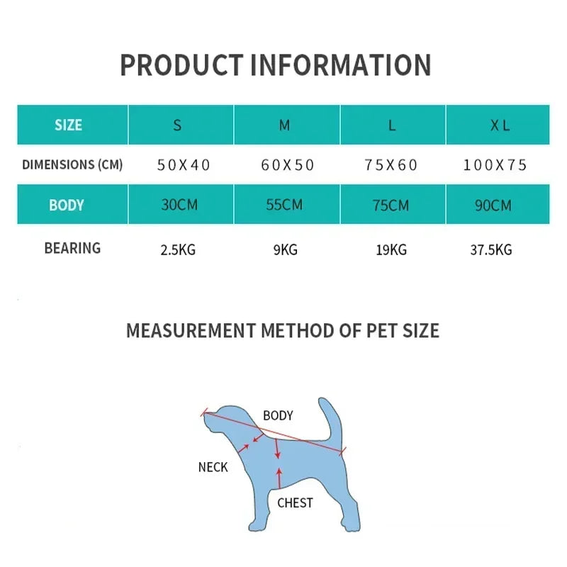 Winter Warm Pet Bed Washable - Bite-Resistant Dogs Kennel Removable Puppy Sofa Cushion Plush Cat Mat for Large Pet Sleeping Bag