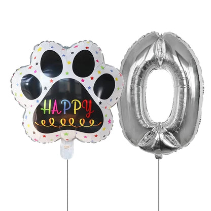 2 pieces/set Let us Pawty Big Dog PAWS Aluminum Balloons 30 inch figure 1 2 3 4 year old birthday party decoration Balloon Baby