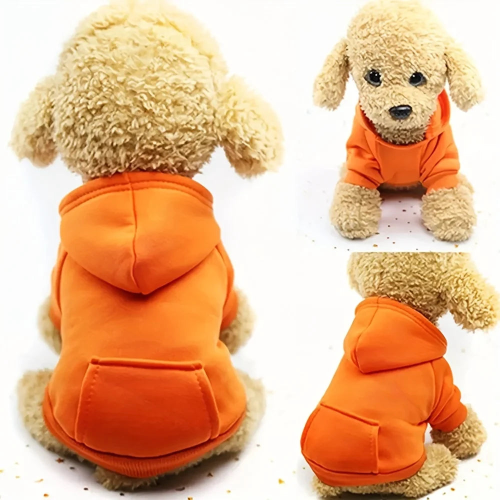 Dog Hoodie with Pockets - Warm Fleece Sweater for Small Dogs Like Chihuahuas (Cozy Coat, Machine Washable, Outdoor & Indoor Use)