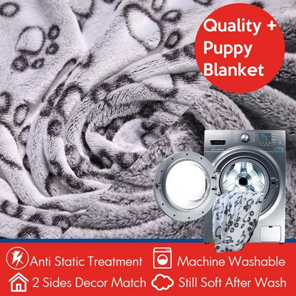 Dog Bed Mat Blanket Soft Fluffy Pet Sleeping Blanket Cute Paws Pattern Pet Travel Mat Warm Comfortable Blankets for Cat Dogs