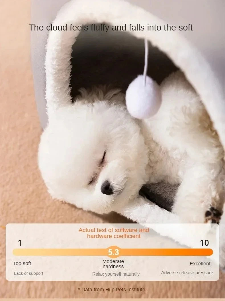 Winter Warm Foldable Pet House Removable Washable Dog Kennel Puppy Cave Sofa Pet Bed House for Large Dog and Small & Medium Cats