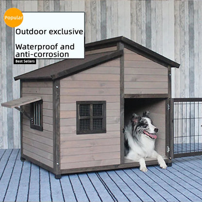 the DOGGY DUPLEX - Quality Assurance Large Outdoor Comfort Wooden Dog Kennel Designs
